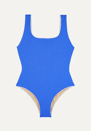 Swimsuit "Zephyr" in deep sea blue pique