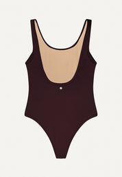 Surf Swimsuit "Zephyr" in dark brown terry