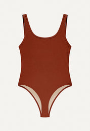Surf Swimsuit "Zephyr" in terracotta terry