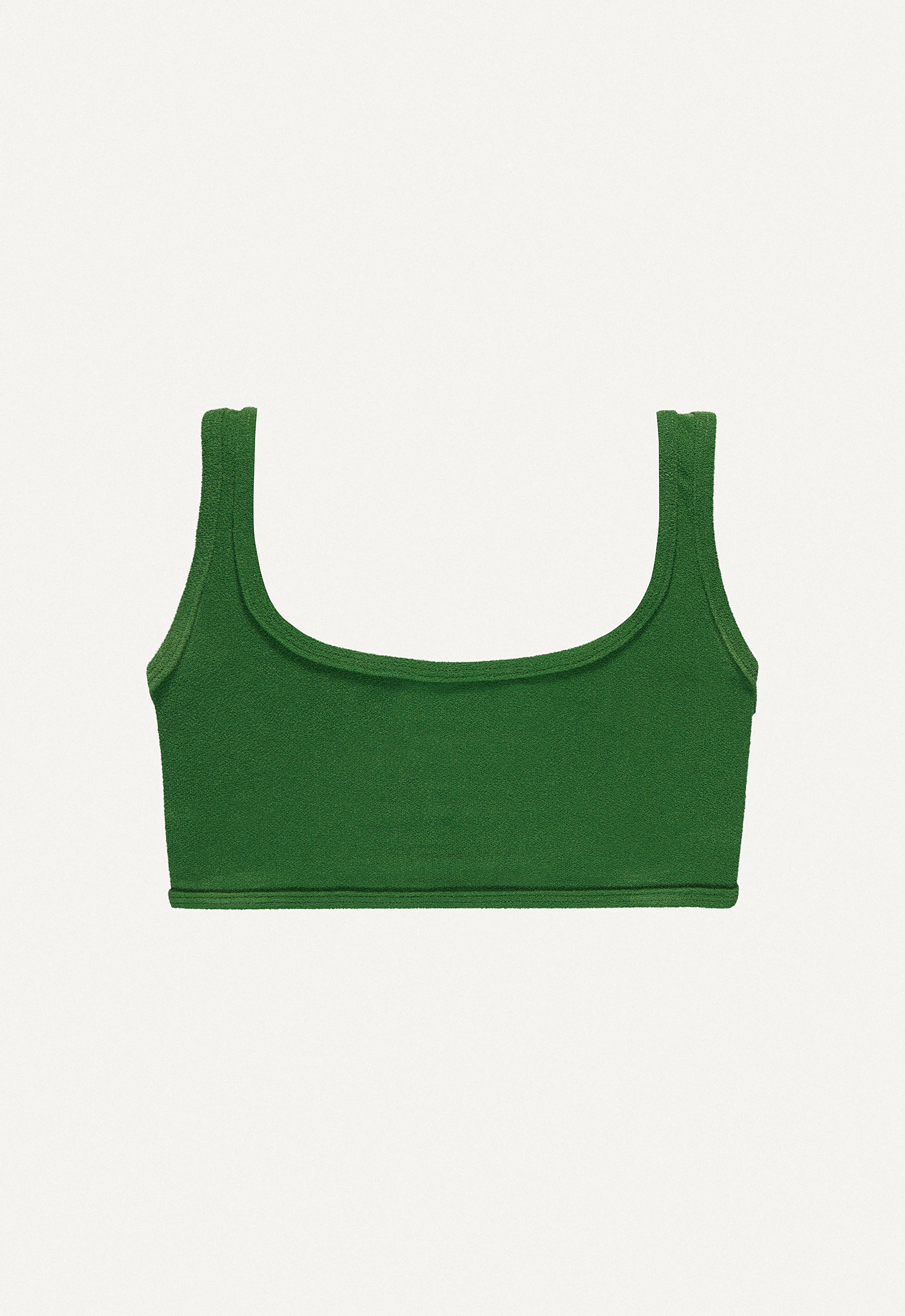 Bikini Top “Vento” in dark green terry