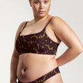 Surf Bikini Top "Buri" in hibiscus print