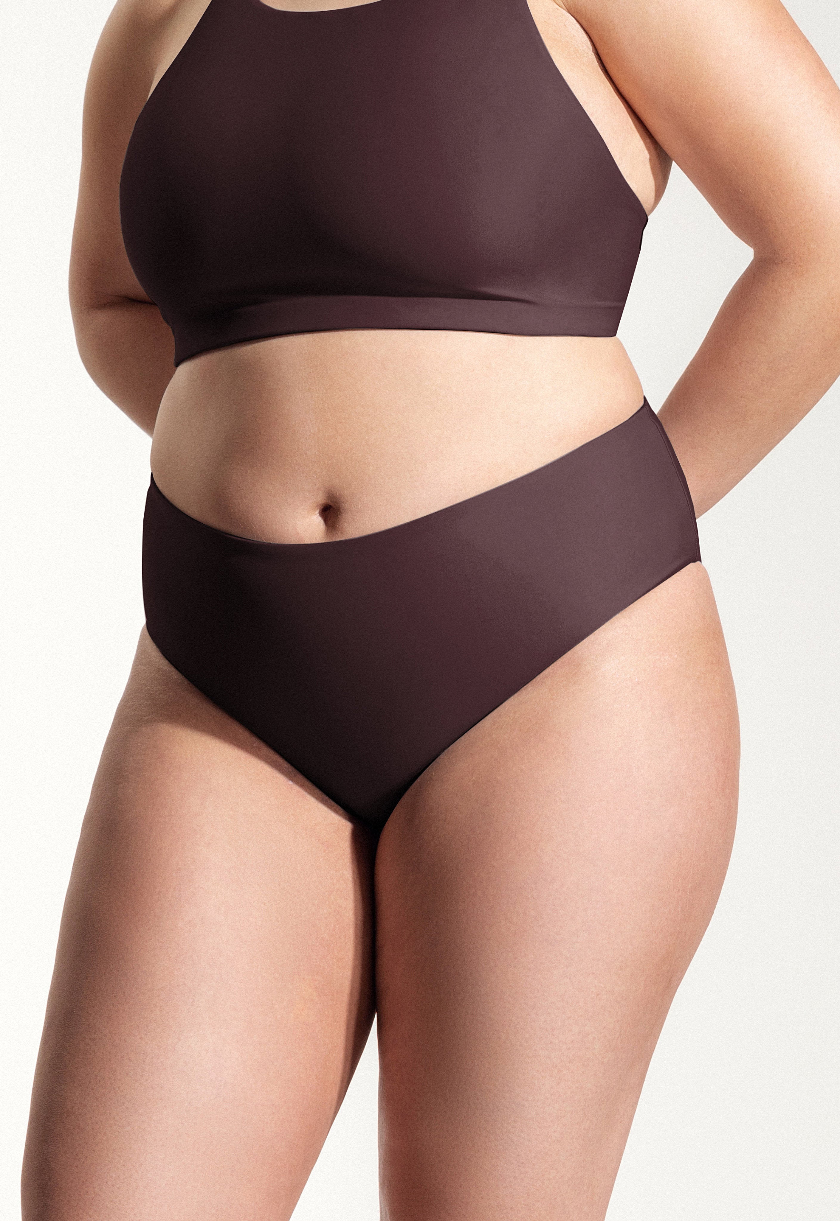 Surf Bikini Hose „Fugu“ in Auberginenviolett