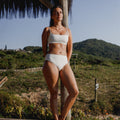 Surf Bikini Bottom "Fugu" in creme white