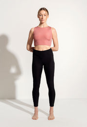Yoga Leggings „Larimar“ in Schwarz gerippt 3
