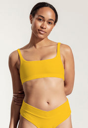 Bikini Oberteil „Vento“ in Sonnengelb gerippt -m-t