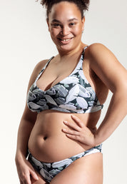 Surf Bikini Oberteil „Coho“ mit grünem Blattmuster 5